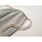 Baumwoll-Zuziehbeutel mit gerafftem Verschluss 180 g/m² farbe grau viertes Detailbild