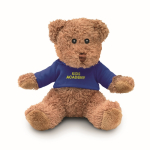 Teddybär mit personalisierbarem farbigem T-Shirt farbe blau Hauptansicht