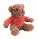 Teddybär mit personalisierbarem farbigem T-Shirt farbe rot