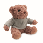 Teddybär mit personalisierbarem farbigem T-Shirt farbe grau