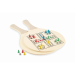 Strand-Schläger aus Holz mit Spielen und RPET-Netztasche farbe holzton sechste Ansicht