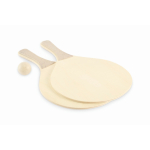 Strand-Schläger aus Holz mit Spielen und RPET-Netztasche farbe holzton siebte Ansicht