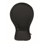 Strand-Schläger aus Holz mit Spielen und RPET-Netztasche farbe holzton