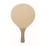 Strand-Schläger aus Holz mit Spielen und RPET-Netztasche farbe holzton