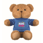 Teddybär mit T-Shirt zum Personalisieren farbe blau Hauptansicht zweite Ansicht