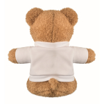 Teddybär mit T-Shirt zum Personalisieren farbe weiß dritte Ansicht