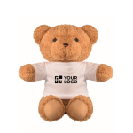 Teddybär mit T-Shirt zum Personalisieren farbe weiß Ansicht mit Druckbereich