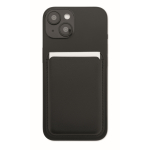 Magnetischer Kartenhalter aus Kunstleder mit Platz für 3 Karten farbe schwarz dritte Ansicht