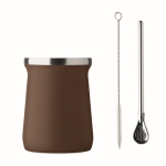 Edelstahlbecher speziell für Yerba Mate 240 ml farbe braun zweite Ansicht