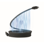 Magnetisches geflochtenes RPET Typ C-Kabel 60 W, 1 m farbe schwarz zweite Ansicht