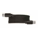 Magnetisches geflochtenes RPET Typ C-Kabel 60 W, 1 m farbe schwarz achte Ansicht
