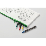 Kinder-Etui aus Non-Woven zum Ausmalen mit 4 Stiften farbe lindgrün viertes Detailbild