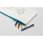 Kinder-Etui aus Non-Woven zum Ausmalen mit 4 Stiften farbe hellblau viertes Detailbild