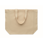 Baumwoll Tote Bag mit Bodenfalte und Henkeln 220 g/m² farbe beige zweite Ansicht