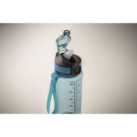 RPET-Auslaufsichere Flasche mit Strohhalm und Klappdeckel 700 ml farbe transparentes hellblau viertes Detailbild