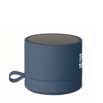 Kompakter kabelloser Metalllautsprecher mit Gummioberfläche 3W farbe blau Ansicht mit Druckbereich