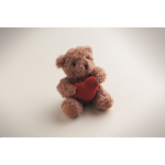 Plüsch-Teddybär aus Polyester mit personalisierbarem rotem Herz farbe rot viertes Detailbild