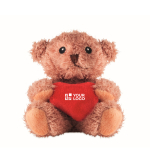 Plüsch-Teddybär aus Polyester mit personalisierbarem rotem Herz farbe rot Ansicht mit Druckbereich