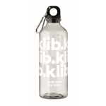 Transluzente RPET-Flasche mit Verschluss und Karabiner 500 ml farbe transparent Hauptansicht