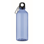 Transluzente RPET-Flasche mit Verschluss und Karabiner 500 ml farbe blau-transparent