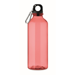 Transluzente RPET-Flasche mit Verschluss und Karabiner 500 ml farbe rot-transparent