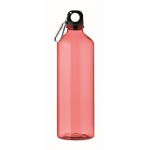 Transluzente RPET-Flasche mit Karabiner 750ml farbe rot-transparent
