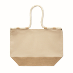 Strandtasche aus Baumwolle mit Jute und Reißverschluss 280 g/m² farbe beige dritte Ansicht