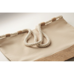 Strandtasche aus Baumwolle mit Jute und Reißverschluss 280 g/m² farbe beige viertes Detailbild