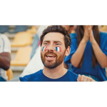 Körpermalstift mit verschiedenen Flaggenfarben im Etui farbe köngisblau Stimmungsbild