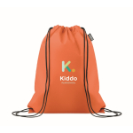 Kordelrucksack aus RPET-Vliesstoff 80 g/m² farbe orange Hauptansicht