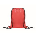 Kinder-Zuziehrucksack aus RPET-Polyester mit schwarzen Kordeln farbe rot