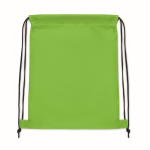 Kinder-Zuziehrucksack aus RPET-Polyester mit schwarzen Kordeln farbe lindgrün dritte Ansicht