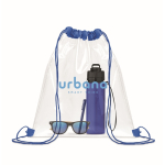 Transparenter Kunststoff-Zuziehbeutel mit Kordeln farbe köngisblau Hauptansicht vierte Ansicht