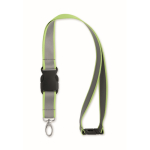 Reflektierendes RPET-Lanyard mit Sicherheitsverschluss und 2,5 cm Breite farbe neongelb zweite Ansicht
