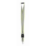 Reflektierendes RPET-Lanyard mit Sicherheitsverschluss und 2,5 cm Breite farbe neongelb Hauptansicht