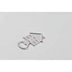 Flaschenöffner aus Zinklegierung in Hausform farbe mattsilber viertes Detailbild