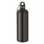 Recycelte Edelstahlflasche mit Karabiner 1 L farbe schwarz