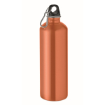 Recycelte Edelstahlflasche mit Karabiner 1 L farbe orange