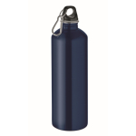 Recycelte Edelstahlflasche mit Karabiner 1 L farbe marineblau