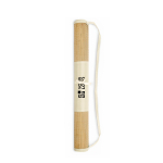 Aufrollbare Strandmatte aus natürlichem Stroh mit Tragegurt farbe beige Ansicht mit Druckbereich