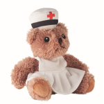 Teddybär aus Polyester mit bedrucktem Krankenschwester-T-Shirt farbe weiß zweite Ansicht