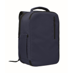 Kabinenrucksack aus RPET-Polyester mit Trolleyband 15'' farbe blau