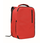 Kabinenrucksack aus RPET-Polyester mit Trolleyband 15'' farbe rot