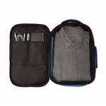 Kabinenrucksack aus RPET-Polyester mit Trolleyband 15'' farbe köngisblau