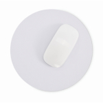 Rutschfestes Mauspad aus Polyester 21 cm farbe weiß dritte Ansicht