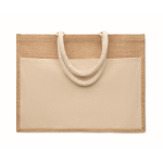 Jutetasche mit Fronttasche und Kordelgriffen 280 g/m² farbe beige zweite Ansicht