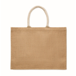 Jutetasche mit Fronttasche und Kordelgriffen 280 g/m² farbe beige vierte Ansicht