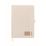 Notizbuch mit RPET-Polyester-Cover und 192 Seiten A5 farbe gebrochen weiß
