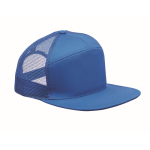 7-Panel-Cap aus Baumwolle mit flachem Schirm und Mesh farbe köngisblau