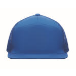 7-Panel-Cap aus Baumwolle mit flachem Schirm und Mesh farbe köngisblau zweite Ansicht